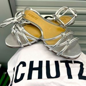 Brand New in box SCHUTZ flat ankle tie sandals